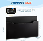 Feifeiya Magnetic Pocket File Holder Large File Folder Organizer Paper Mail Letters Holder Wall Hanging Office Supplies for Refrigerator Whiteboard Cabinets(13.8 x 8.3 Inch,Horizontal,Black)