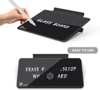 TOWON Small Glass Dry Erase Board, Desk White Board with Standing, Mini Whiteboard Easel Pad Set, Stenography Artifact for Office, Home and School Supplies, 8x6 Inches, Black