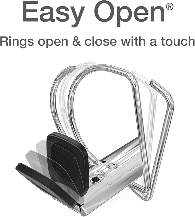 Oxford 3 Ring Binders, 2 inch ONE-Touch Easy Open D Rings, 3-Sided View Binder Covers, Binders for School, Xtralife Hinge, Non-Stick, PVC-Free, Natural Pastel, 530-Sheet Capacity, 4 Pack (79923)