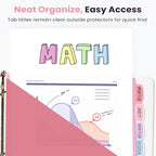 Sooez 16 Count Dividers with 2 Pockets, 8 Tabs Binder Dividers for 3 Ring Binders, Binder Dividers with tabs, Binder Divider with Pockets for US Letter Size, Insertable Big Tabs, Pastels, Set of 2