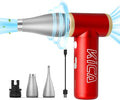 Compressed Air Duster-KiCA JetFan 2S Electric Air Duster,117000 RPM Rechargeable Cordless Air Blower for Cleaning Keyboard&PC, Jet Dry Duster with New Extreme Mode, Metal Shell-Red