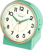 Tinload 4.3" Retro Analog Alarm Clock, Vintage Decor, No Ticking Silent, Easy to Set, Gradual Rise Alarm, On/Off Switch on Side, Gentle Wake, Snooze, Lighted on Demand, Battery Operated, Retro Green