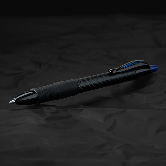 PILOT G2 Edge Blue Premium Gel Roller Pens, 0.7 mm Fine Point Pens, Sensory Writing Experience, 8ct Box - Ideal for School, Journaling & Office Writing