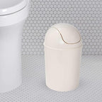 Umbra 1.25 Gallon Mini Waste Can with Removable Swing-Top Lid - Small Garbage Bin for Kitchen, Bathroom, Bedroom, Office - Compact Trash Can Fit Under Tables & Counters - Linen