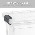 Superio Clear Storage Boxes with Lids, 4.7 Quart Plastic Container Bins for Organizing, Stackable Crates, BPA Free, Non Toxic, Odor Free, Organizers for Home, Office and Dorm, 4 Pack