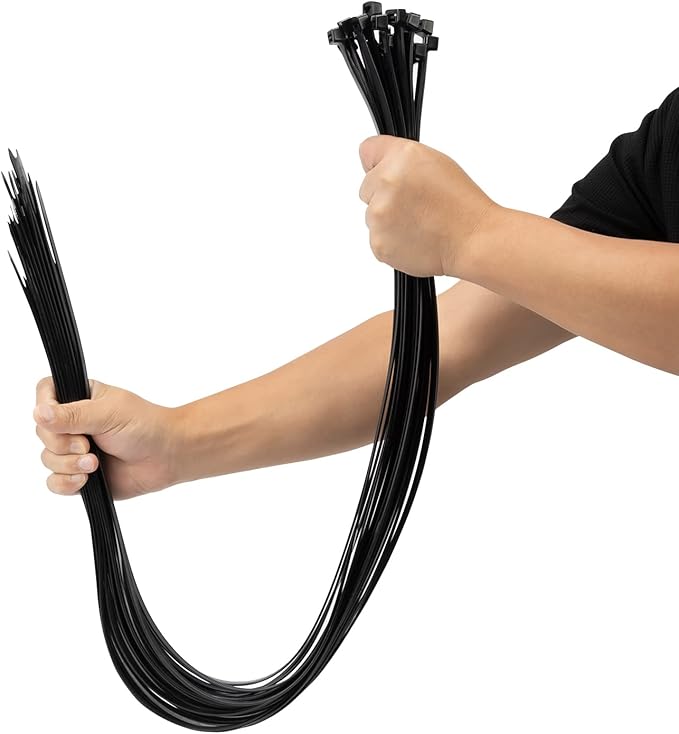 XINGO 30 inch Black Zip Ties Heavy Duty 40 PCS, 200 LBS Ultra Strong Plastic Wire Ties, Large Cable Ties xtra Long Tie Wraps, Indoor and Outdoor UV Resistant