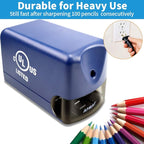 AFMAT Electric Pencil Sharpener, Heavy Duty Colored Pencil Sharpeners for Classroom, Home, UL Listed Pencil Sharpener for 6.5-8mm No.2/Colored Pencils, 10000+ Sharpenings, Blue PS28