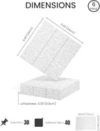 Fluxynara Felt Bulletin Board Tiles -28"x18" with 40 Adhesive Tabs, Cork Board Alternative for Office Decor, Push Pin Board Wall Organizer 6-Pack(Marble Gray)
