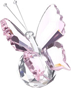 PATIKIL Butterfly Crystal Paperweight, 75mm / 3 Inch Crystal Paperweight Paper Weight for Home Office Desktop Table Decor Wedding Party Jewelry Ornaments, Pink