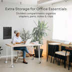 MAXXBUILD 4 Tier Wall Mounted File Organizer, Metal Task Rack for Office Documents, Mail & Folders, Space-Saving Office Wall Organizer, Black 19.5”H