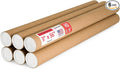 Paclord 3" x 36" Heavy-Duty Reinforced Cardboard Mailing Tube, Pack of 6 Tubes with 12 Caps – Secure USPS Approved – Great for Shipping and Storing of Prints, Artwork, Posters or Documents