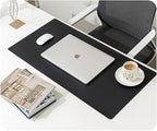 SUJAYU Dual Sided PU Leather Desk Pad, Mouse Pad, Office Desk Mat, Non-Slip Laptop Desk Pad, Waterproof Desk Writing Pad for Office and Home (23.6" x 11.8", Black)