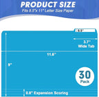 File Folder, HERKKA 30 Pack 1/3 Cut Tab File Folders, File Folders Great for Organizing and Filing, Letter Size, Light Blue