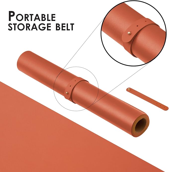 Cork Desk Mat - Dual-Sided Desk Pad for Office and Home - Desk Organization and Accessories - Ideal for Large Mouse Pad and Desk Mats on Top of Desks(Orange,80cmx 40cm)