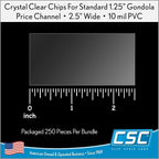 Price Data Channel Label Holder Chips, Clear Plastic Tags, 2.5" L x 1.25" H, 10 Mil Thick, Gondola Shelf Edge, Reusable, Made for Point of Purchase Shelf Molding by Clip Strip Corp.
