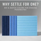 VIVELDA Large Bulletin Board 48x36- Office Wall Organizer to Replace Your Old Cork Boards for Walls for Office Decor -12-Pack Felt Wall Panels to Use in Home Office Decor, Classroom Decor (Baby Blue)