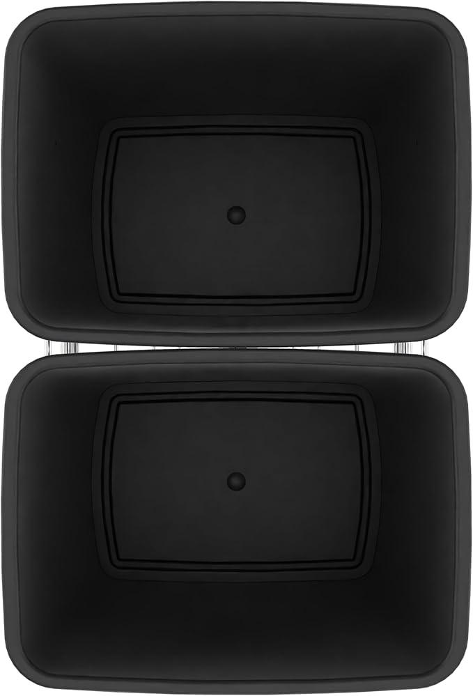 Rev-A-Shelf RV-18KD-18C S Double Pullout Trash Can for Kitchen Cabinets 35 Qt Garbage Recycling Bin on Full Extension Slides, Black