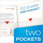 Oxford Twin-Pocket Folders, Textured Paper, Letter Size, White, Holds 100 Sheets, Box of 25 (57504EE)