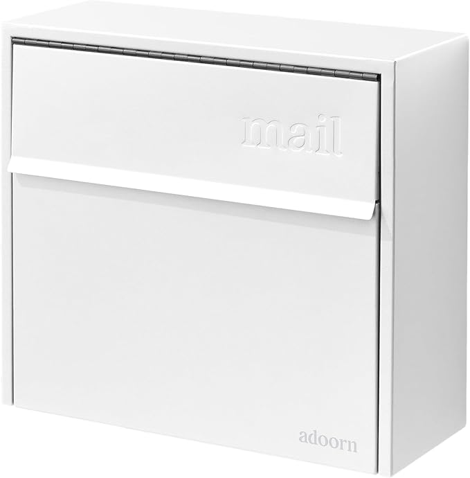 Wall Mount Mailbox - Small, Anti-Theft Locking Mailbox, Weatherproof Mailboxes for Outside The House, 13.5" H x 15" L x 5.5" D (White)