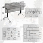 JEHUJD Conference Table,55.1''Folding Conference Room Table for 4-12 People,Mobile Flip Top MeetingTraining Table with Different Coulor and Styles for Offices, Classrooms,Meeting Room (4, 61''F)