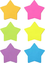 SIMONA Star Shape Sticky Notes 6 Color Bright Colorful Sticky Pad 75 Sheets/Pad Self-Sticky Note Pads (6 Pads)