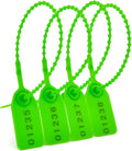 100Pcs Plastic Tamper Shipping Seals Pull-Tite Security Seal Signage Numbered Fire Extinguisher Tags Zip Ties Labels Disposable Self Locking for Logistics, Luggage,Transport (Green, 100pcs)