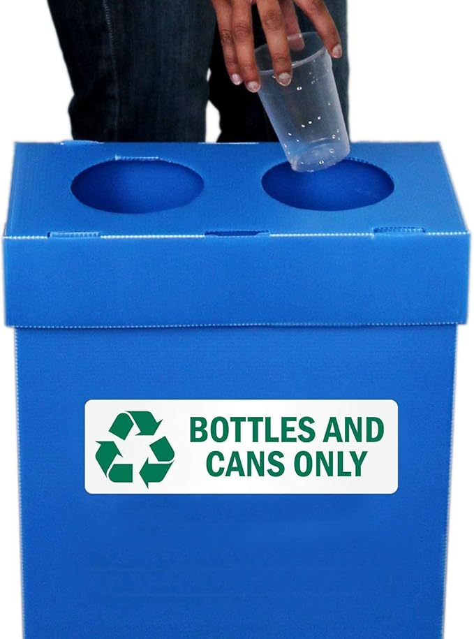 SmartSign Bottles and Cans Only Pack of 5 Recycle Labels | 3" x 10" Laminated Vinyl, Made in USA