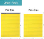 12pcs Legal Pads, Perforated Wide Ruled Writing Pad, Wide Ruled Legal Notepads, Lined Pads of Paper, Yellow paper Pads for office, school and daily notes(600 Sheets) (12, 8.5 x 11, Legal (8.5 x 11 inches))