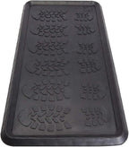 Envelor Rubber Boot Tray for Entryway Indoor Shoe Trays for Mudroom Wet Shoe Mat Tray Multiuse Rubber Water Tray Mud Mat Winter Boot Mat Large Utility Tray, Footsteps, 32 x 16 Inch, 2 Pack