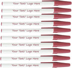 SyPen Personalized Stick Pens With your Custom Logo or Text-500 Pack Bulk-for Businesses, Parties, and Events, Custom Printed Slim Ballpoint Pens with Cap, Burgundy, Black Ink