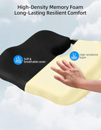 Extra-Dense Seat Cushion for tailbone pain relief ，Ergonomic seat cushions for office chairs，sciatica pain relief pillow , pressure relief Seat Cushion,office chair cushion，car seat cushion-Black