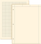 Seajan 2 Pcs Engineering Paper Notebook Engineering Computation Pad 8.5 x 11 Inches Engineer Graph Paper Notepad, 5 Squares Per Inch 3 Hole Punched Computation Pad, 100 Sheets/pack (Yellow)