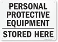 SmartSign "Personal Protective Equipment, Stored Here" Sign | 10" x 14" Plastic