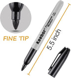 Keebor Black Permanent Markers Bulk of 100 Pack, Fine Point Permanent Marker Set, Waterproof, Quick Drying, School & Office Supplies