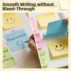 HappyHapi Sticky Notes 3x3 Inch 2800 Sheets, 28 Pack 100 Sheets/Pad, 4 Soft Colors (Yellow, Green, Pink, Blue) Light Colored Self-Stick Pads, Bulk Office Supplies for Work, School & Home