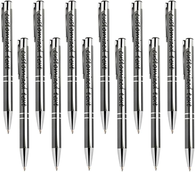 Yucold Customized ballpoint pens in bulk, personalized ballpoint pens with free engraving, for use in companies, enterprises, graduation anniversaries (Grey,78)