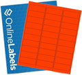 Neon Red Address Labels - 2.625 x 1 - Pack of 3,000 Labels, 100 Sheets - Inkjet/Laser Printer - Online Labels