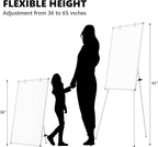 Easel White Board with Stand, 36" x 24" Magnetic Portable Dry Erase Whiteboard, 3' x 2' Tripod Height Adjustable Flip Chart Standing Easel for Office or Teaching Kids at Home & Classroom, Silver