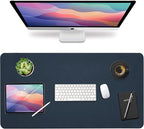 Vine Creations PU Leather Desk Pad, 36" x 20", Non-Slip, Dark Blue