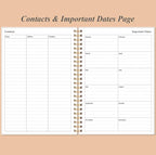 Daily Planner Undated - A5 To Do List Notebook Hourly Schedules, Spiral Appointment Planner for Women and Men, PVC Hardcover, Inner Pocket, Elastic Closure, 5.8" x 8.3", Rose Leaf