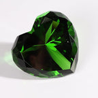 Emerald Crystal Diamonds Paper Weights with Gift Box,80mm Chaos Emeralds Heart Shape Real Crystal Big Diamond Glass Green Gems Paperweight,Birthday Anniversary Women Her Valentine's Day Gifts
