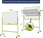 Large Dry-Erase Rolling Magnetic Whiteboard - 48 x 32 Inches Dry Erase Board with Stand Height Adjust Double Sides Mobile White Board Easel on Wheels with 25 Sheets Paper Pad Office, Home & Classroom