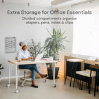 MAXXBUILD 4 Tier Wall Mounted File Organizer, Metal Task Rack for Office Documents, Mail & Folders, Space-Saving Office Wall Organizer, Graywhite 19.5”H