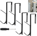 HOJLKLD 4 Pack 6.1 inch Double Coat Hooks,Thick Cubicle Wall Coat Hook,Metal Over The Panel Double Hook Adjusted to Fit 1.37 to 3.7 Inch Thickness Panels for Wall Panel (6.1 inch, Count, 4)