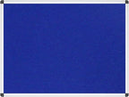 VIZ-PRO Notice Board Felt Blue, 36 X 24 Inches, Silver Aluminium Frame