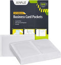 Juvale 100-Pack Clear Business Card Pockets - 3.54 x 2 in Vinyl Top-Load - Peel & Stick Adhesive Pockets for Library Cards & ID Badges - Bulk Set for Storage & Organization