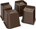 MXMZHXU Bed Risers 2 inch, 3 inch, 4 inch, 6 inch or 8 inch Heavy Duty Furniture Risers, Up to 6000 Lbs L Shaped Design Bed Lifts Blocks for Couch Desk Sofa Table (Dark Brown 4 Pack, 6 Inch)
