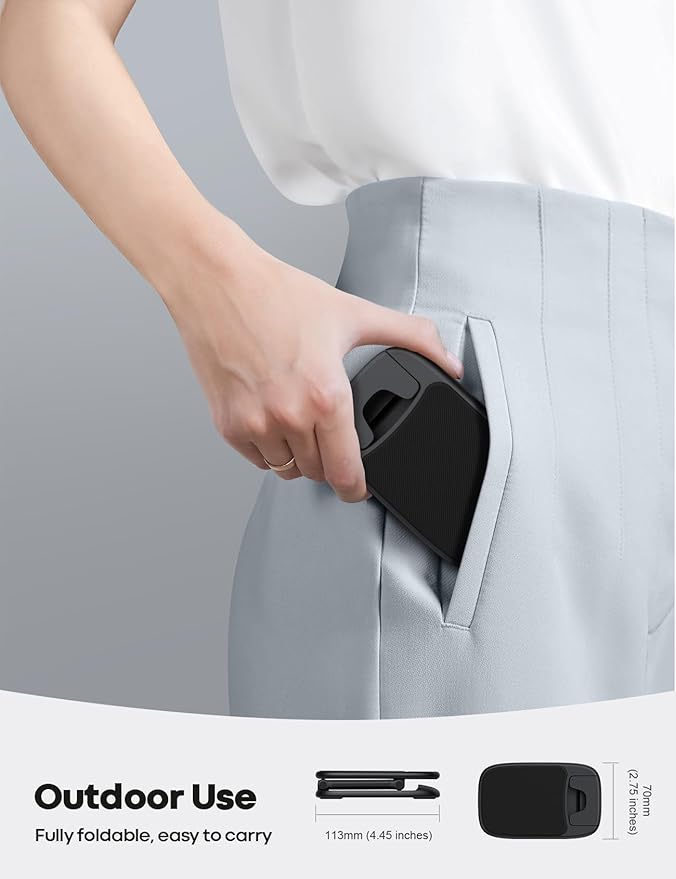 Lamicall Cell Phone Stand for Desk - [Height Adjustable] Foldable Mobile Phone Holder, Portable Stand for iPhone 17 16 15 14 13 12 11 Pro Max Plus Air, Galaxy S25 S24, Telephone, Office Accessories
