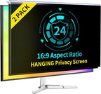 DEJIMAX 〔2-Pack〕 24 Inch Computer Privacy Screen Filter for 16:9 Monitor, Anti-Blue Light, Anti-UV,Blue Light Blocking Removable Privacy Protector Shield Fits 23.6", 23.8", 24" Monitors