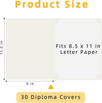 HAUTOCO 30 Packs Certificate Holders, Cream Color Diploma Folders Certificate Covers with Gold Foil Border for Letter Size 8.5x11 Cardstock, Award, Document, Graduation